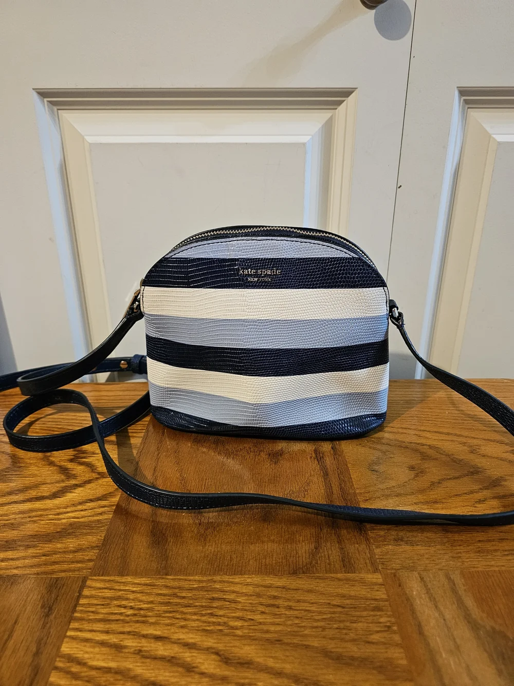 kate spade Navy & White Striped Crossbody Bag